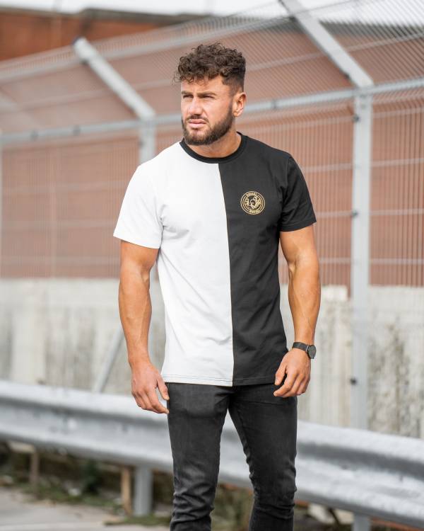 Mens White & Black T-Shirt - Image 3