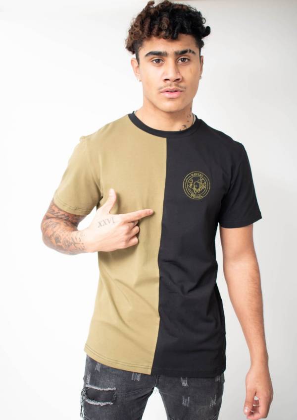 Mens Khaki Green & Black T-Shirt - Image 5