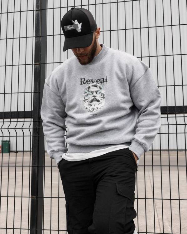 Grey Zeus Oversized Sweater - Image 4