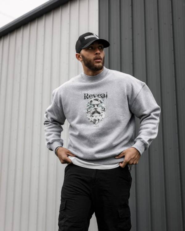 Grey Zeus Oversized Sweater - Image 5