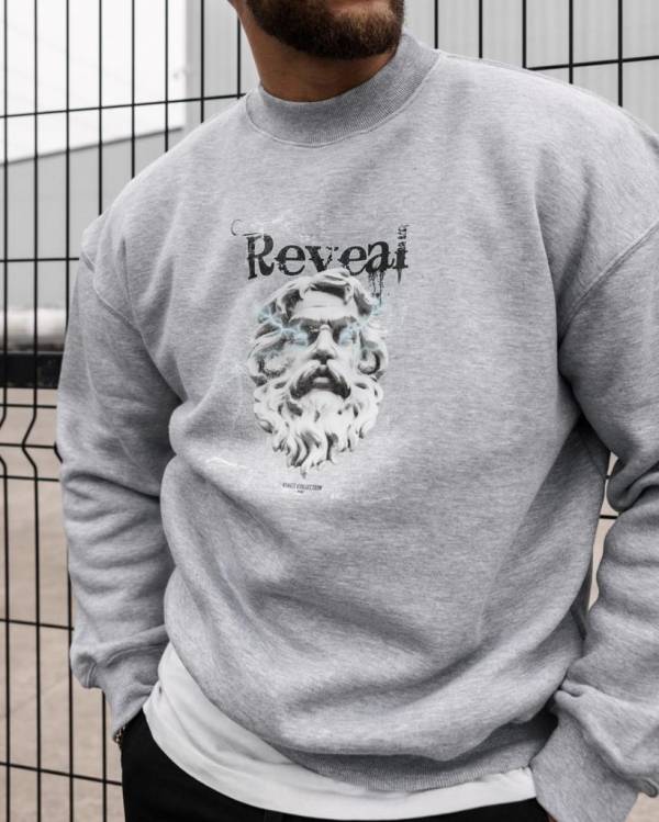 Grey Zeus Oversized Sweater - Image 2