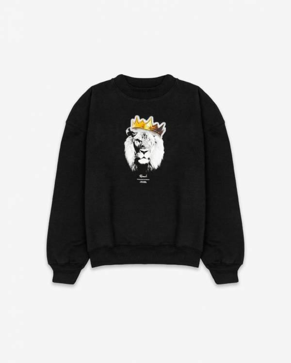 Black Crowned Lion Oversized Sweater