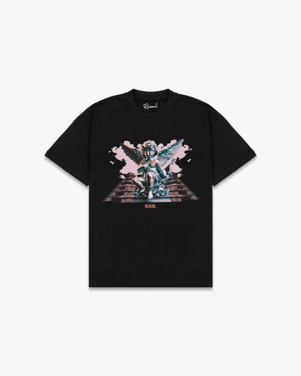 Black Oversized Angel T-Shirt
