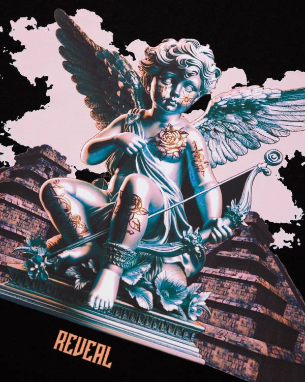 Black Oversized Angel T-Shirt - Image 2