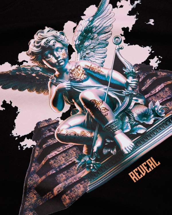 Black Oversized Angel T-Shirt - Image 5