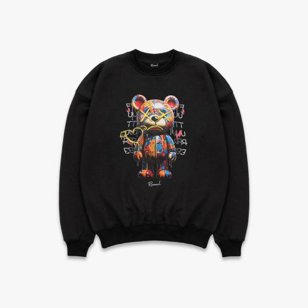 Black Graffibear Oversized Sweater