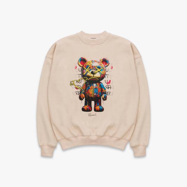 Beige Graffibear Oversized Sweater